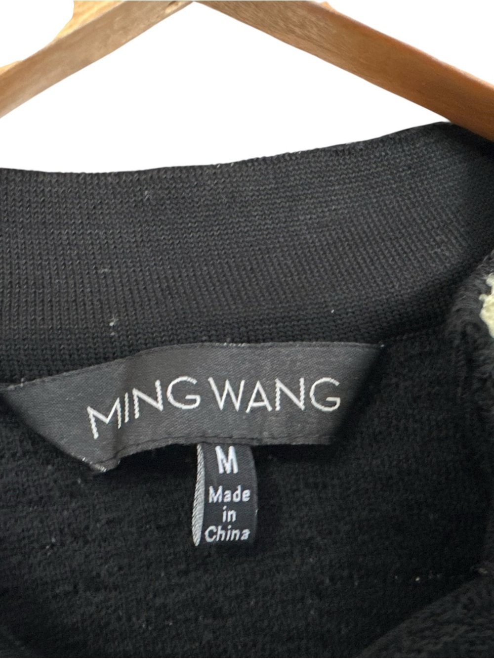 Ming Wang Womens Embroidered Knit Cardigan Jacket Sz Medium Black 3/4 Sleeve - Picture 6 of 6